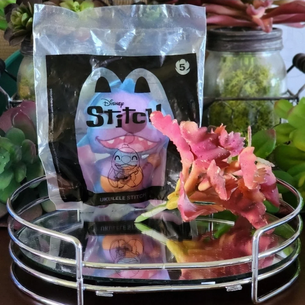 Stitch Mini Plush New In Package McDonalds Happy Meal Toy  No. 5 Ukelele Stitch